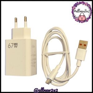 • New 67W USB Fast Charger C Cable in Package